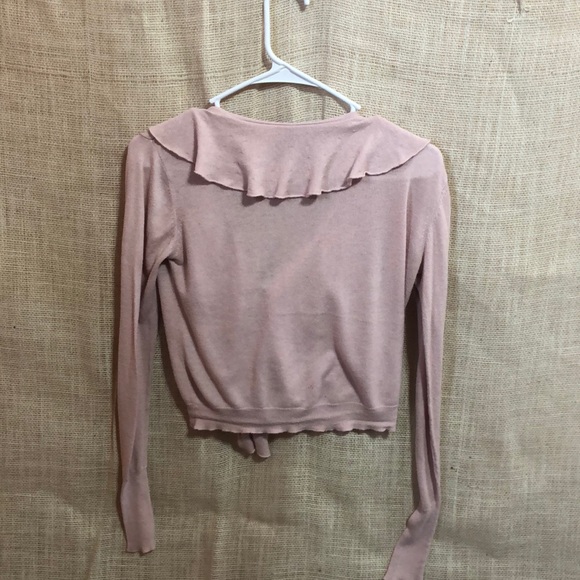 Light pink, girly, medium size cardigan. Cute! - Picture 2 of 4